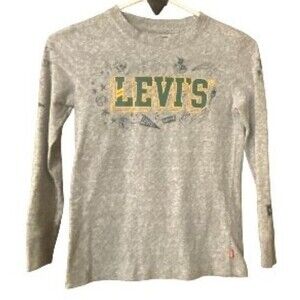Levis T Shirt Size Small Long Sleeve Youth Boys Peace Sign Pizza Camera Graphics